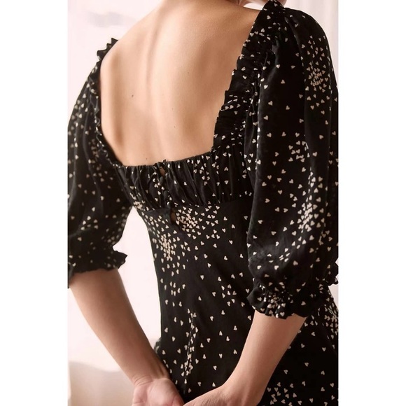 Anthropologie Heart Starburst Puff Sleeve Juliet Mini Dress NWOT - Picture 11 of 13